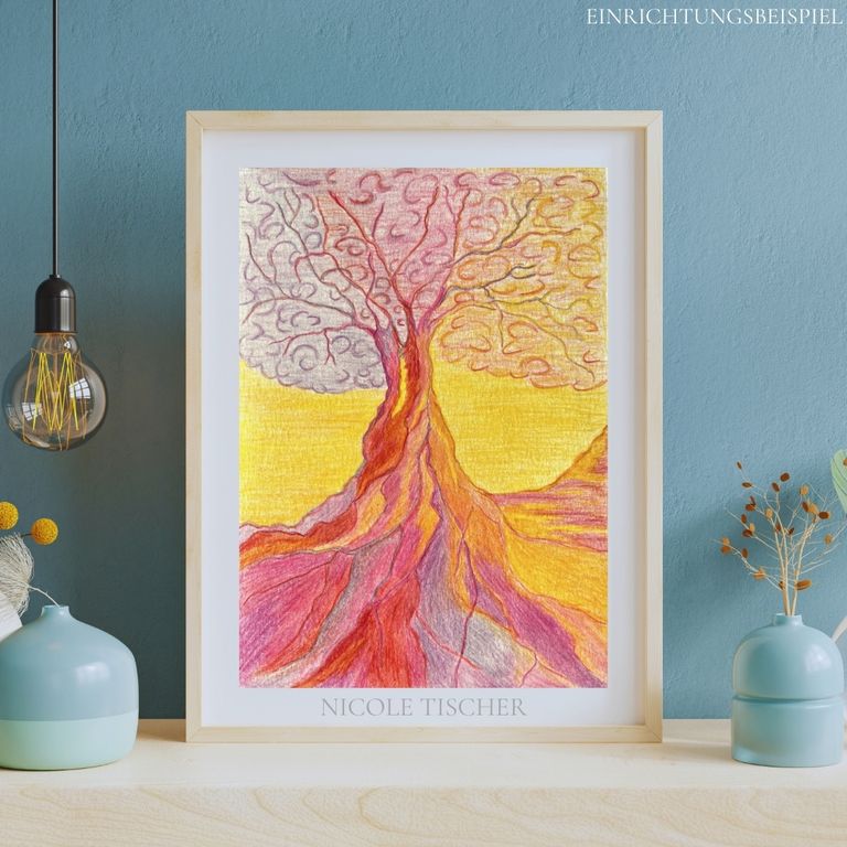 Einrichtungsbeispiel mit einem Originalkunstwerk der Künstlerin Nicole Tischer
